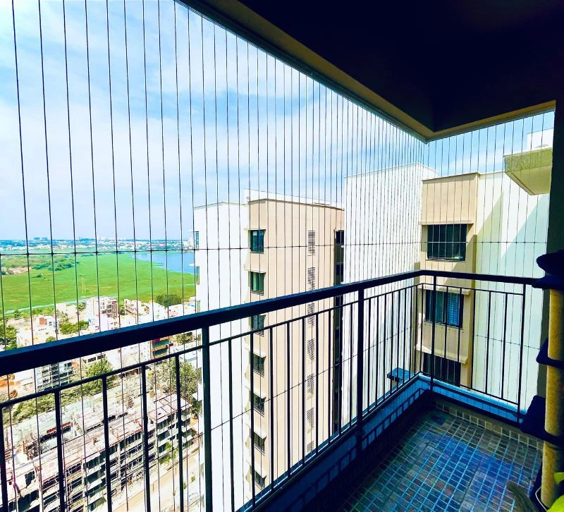 High-Tensile Hotel Balcony Safety Invisible Grills Installation in Hyderabad